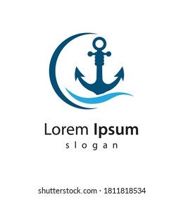 Anchor logo design vector illustration