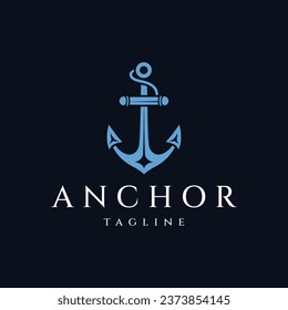 Anchor logo design vector illustration