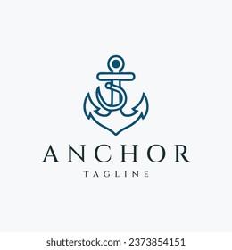 Anchor logo design vector illustration