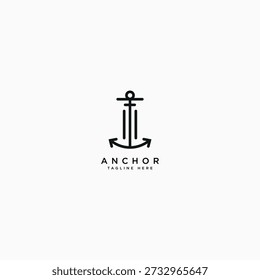 Anchor logo design vector illustration template