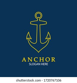 Anchor Logo Design Vector. Symbol of maritime icon or ocean business