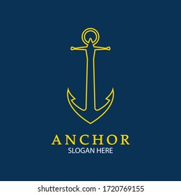 Anchor Logo Design Vector. Symbol of maritime icon or ocean business