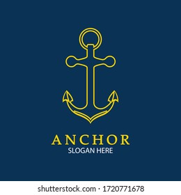 Anchor Logo Design Vector. Symbol of maritime icon or ocean business