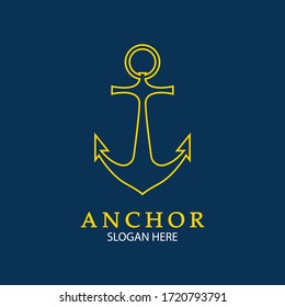 Anchor Logo Design Vector. Symbol of maritime icon or ocean business