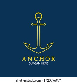 Anchor Logo Design Vector. Symbol of maritime icon or ocean business