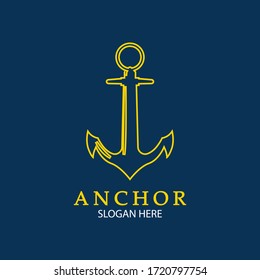 Anchor Logo Design Vector. Symbol of maritime icon or ocean business