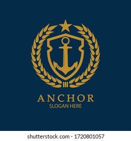 Anchor Logo Design Vector. Symbol of maritime icon or ocean business