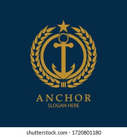Anchor Logo Design Vector. Symbol of maritime icon or ocean business
