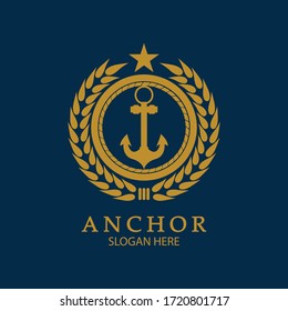 Anchor Logo Design Vector. Symbol of maritime icon or ocean business