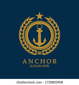 Anchor Logo Design Vector. Symbol of maritime icon or ocean business