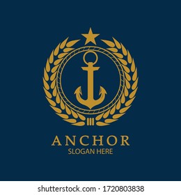 Anchor Logo Design Vector. Symbol of maritime icon or ocean business