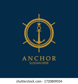 Anchor Logo Design Vector. Symbol of maritime icon or ocean business