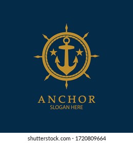 Anchor Logo Design Vector. Symbol of maritime icon or ocean business