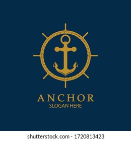 Anchor Logo Design Vector. Symbol of maritime icon or ocean business