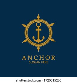 Anchor Logo Design Vector. Symbol of maritime icon or ocean business