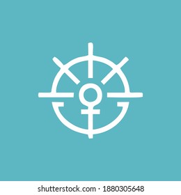 Anchor Logo Design Vector. Symbol of maritime icon or ocean business	