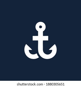 Vector de diseño de logotipo de anclaje. Símbolo de icono marítimo o de negocios oceánicos	