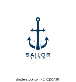 Anchor logo design vector template