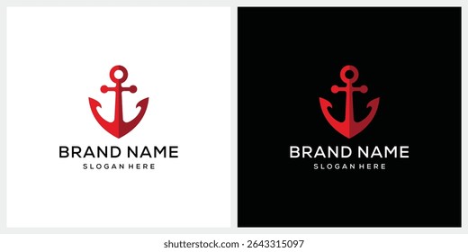 anchor logo design vector template