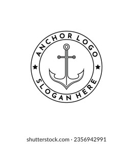 Anchor logo design vintage retro label