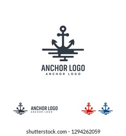 Anchor logo designs concept vector, Logo sign symbol, Travel logo template