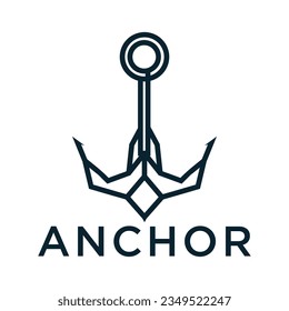 Anchor logo desing icon vector
