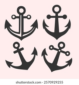 Anchor Logo Element Collection - Versatile Nautical Designs for Branding and Decor