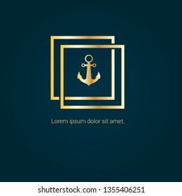 anchor logo in gold color