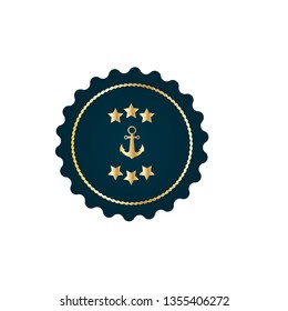 anchor logo in gold color