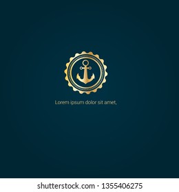 anchor logo in gold color