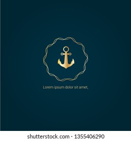 anchor logo in gold color