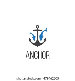 Anchor logo graphic design concept. Editable Anchor element, can be used as logotype, icon, template in web and print 