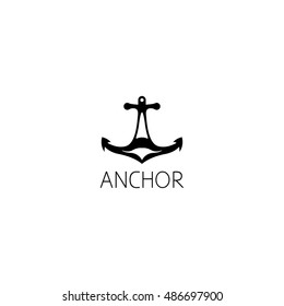 anchor logo graphic design concept. Editable anchor element, can be used as logotype, icon, template in web and print 