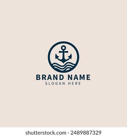 Anchor logo hipster vintage vector icon illustration design template, perfect for retro-inspired branding, nautical-themed projects, or creative ventures.