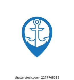 Anchor logo icon boat ship marine navy design vector