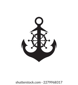 Anker-Logo-Symbol Schiff Schiff Marine Marine Marine Design Vektorgrafik