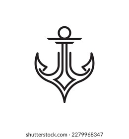 Anchor logo icon boat ship marine navy design vector