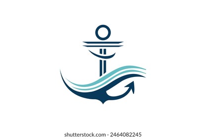 Anchor logo icon boat ship marine navy Free Vector