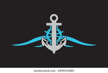 Anker-Logo-Ikone Boot Schiff Marine Navy pro Vektorgrafik