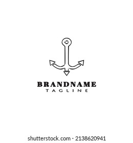 anchor logo icon cute template modern vector illustration