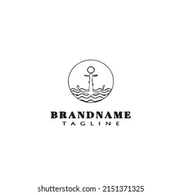 anchor logo icon cute template modern vector illustration
