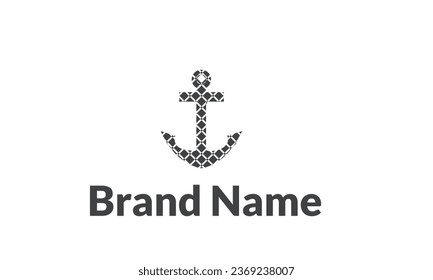 Anchor logo icon design Business symbol or sign. Line anchor shield luxury logotype. Vector