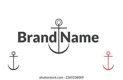 Anchor logo icon design Business symbol or sign. Line anchor shield luxury logotype. Vector