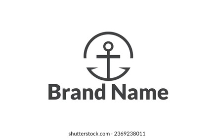 Anchor logo icon design Business symbol or sign. Line anchor shield luxury logotype. Vector