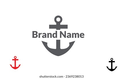 Anchor logo icon design Business symbol or sign. Line anchor shield luxury logotype. Vector