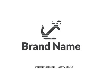 Anchor logo icon design Business symbol or sign. Line anchor shield luxury logotype. Vector