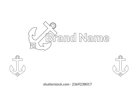 Anchor logo icon design Business symbol or sign. Line anchor shield luxury logotype. Vector