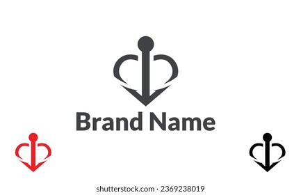 Anchor logo icon design Business symbol or sign. Line anchor shield luxury logotype. Vector