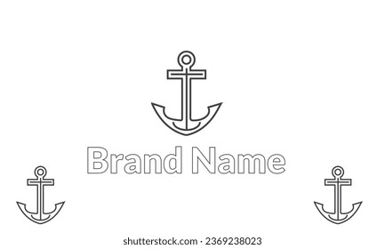 Anchor logo icon design Business symbol or sign. Line anchor shield luxury logotype. Vector