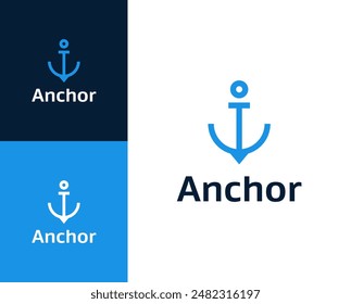 Anchor logo. Anchor icon logo design illustration. Anchor logo design inspiration.	